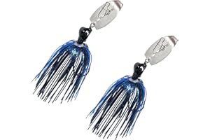 Reaction Tackle Tungsten Breaker Blade Jig Heads for Fishing - 2 Pack of Fishing Jigs for Large and Smallmouth Bass, Trout, Walleye - with Bladed Head to Make a Chatter Sound -Vibrating Spinner Bait