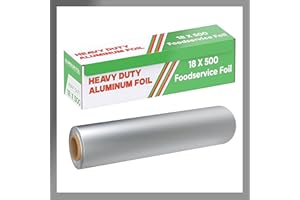 Pokanic Aluminum Foil Wrap Roll 18 in x 500 ft Heavy Duty Commercial and Home Use for Food, BBQ, Grilling, Cooking, Baking, Roasting, Party (18 in x 500 ft, 1 Pack)
