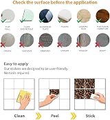 WALPLUS 48 Pack 15cm Metallic Brown Marble Mosaic Tile Stickers view 6