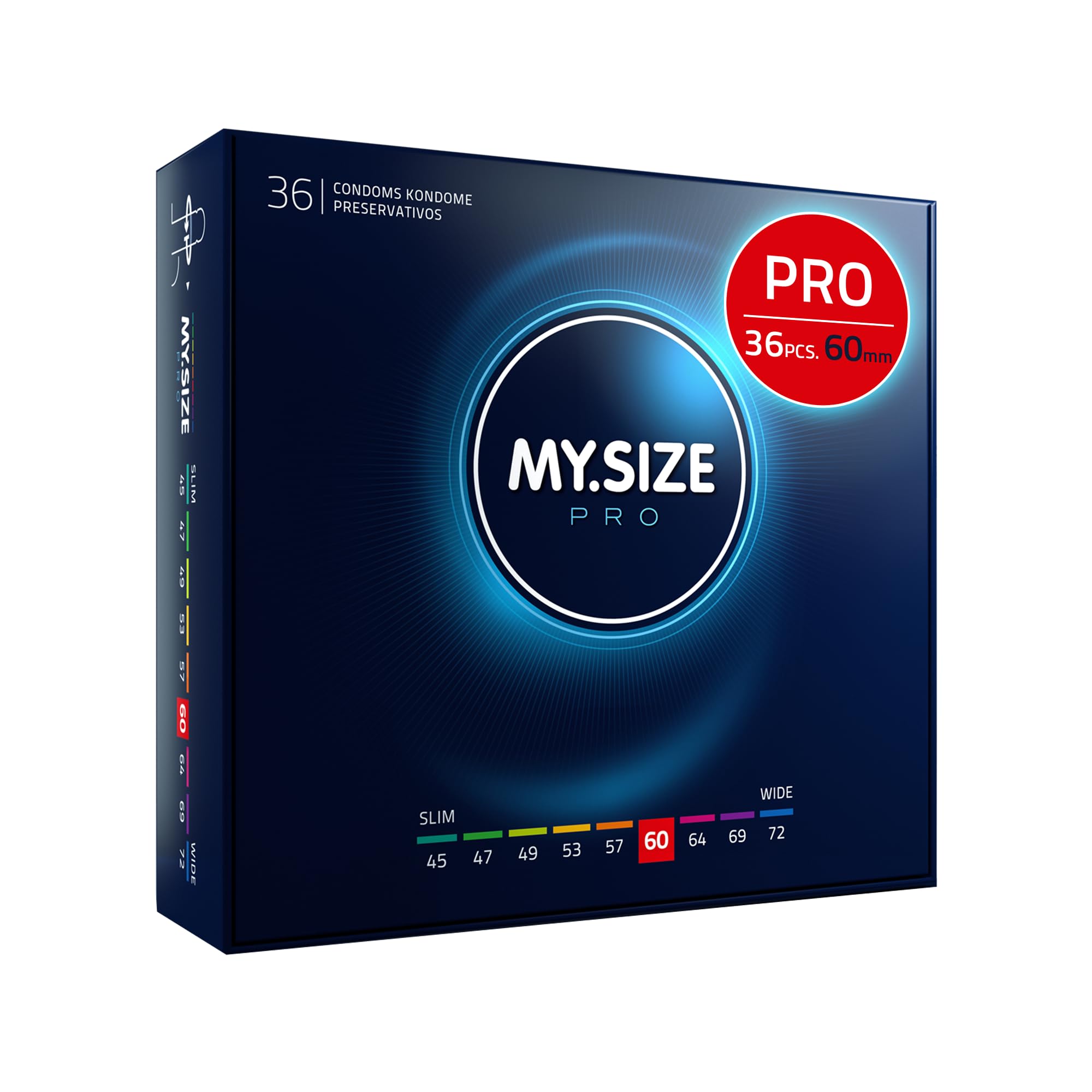 MY.SIZE PRO Condom Size 5, 60 mm, XL, 36 Condoms - Perfect fit and a Suitable Size for Everybody