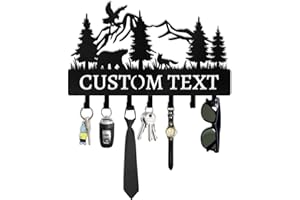 KOTAGI Custom Key Holder for Wall Mount, Personalized Key Hooks Gifts for Fathers Day, Customized Metal Dog Leash Hanger for 