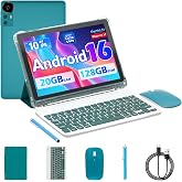 BYANDBY Tablet With Keyboard | Android 16 | Tablet 10 inch | 2 in 1 Tablet | 20GB+128GB+2TB Expand | 2.0GHz CPU Quad-Core | 5G WiFi 6 BT 5.0 | Tablets with Case Mouse | Widevine L1 | Pink