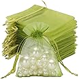 50-Pack Gold Organza Bags 5x7 Inches - Drawstring Gift Bags For Wedding Favors & Jewelry