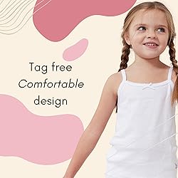 Feathers Girls Solid White Snug Fit Tagless Cami