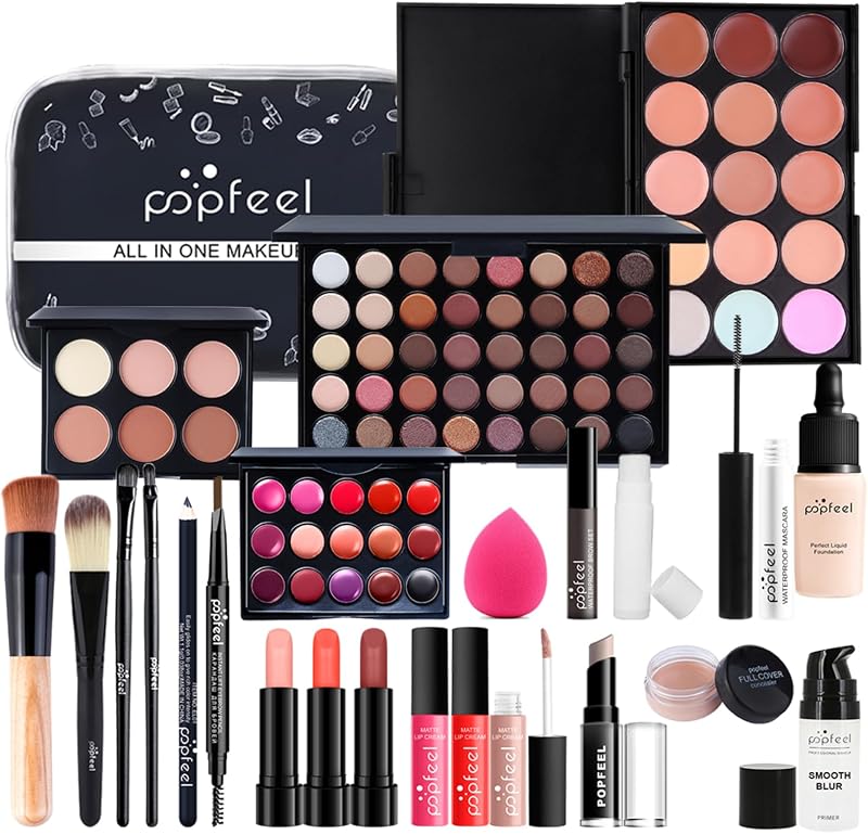 CHSEEO All-in-One Makeup Kit Gift Set Lipstick Eyeshadow Blush Concealer Brush