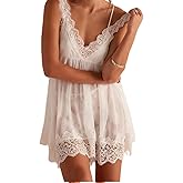 Women Y2k Lace Trim Slip Tank Mini Dress Cute V Neck Ruffle See Through Short Dresses Summer Beach Party
