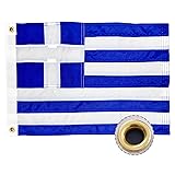 ROTERDON Greece Flag 12x18 Inch, Embroidered Greek