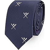 AUSCUFFLINKS Crossed Baseball Sports Lover Neckties for Men | Woven Skinny Neck Ties | Present for Work Colleague | Bday Present for Guys (CROSS BASEBALL)