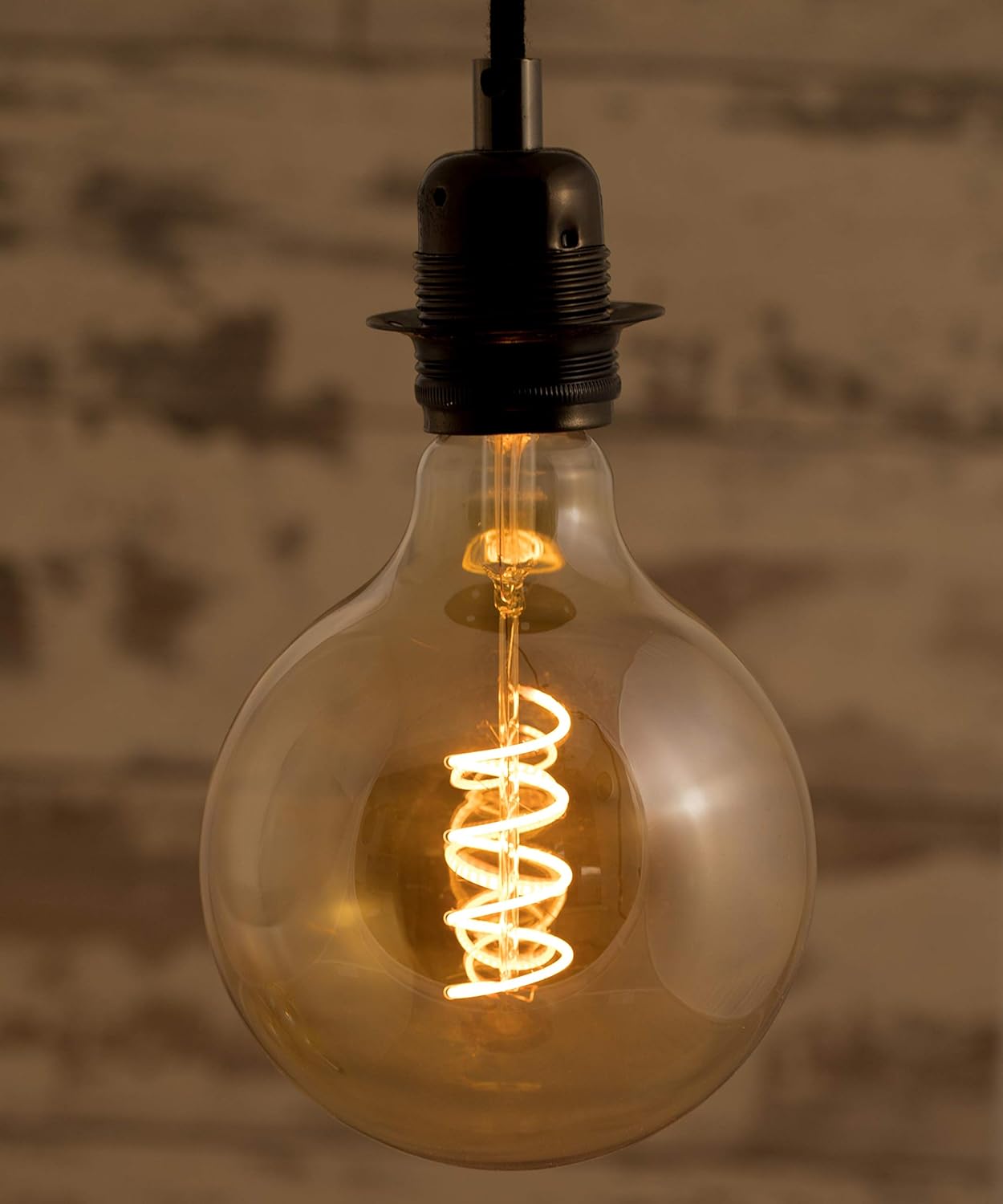 William & Watson LED Bulb E27 Dimmable Edison Screw Filament Retro Light Bulb with XL Extra Large G125 Globe 125mm Amber Glass - Image 4