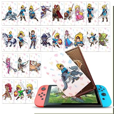 24Pcs NFC Standard Large Tag Game Cards for The Legend of Zelda Breath of The Wild BOTW, [Newest Version] Compatible with SwitchLite Wii U - with