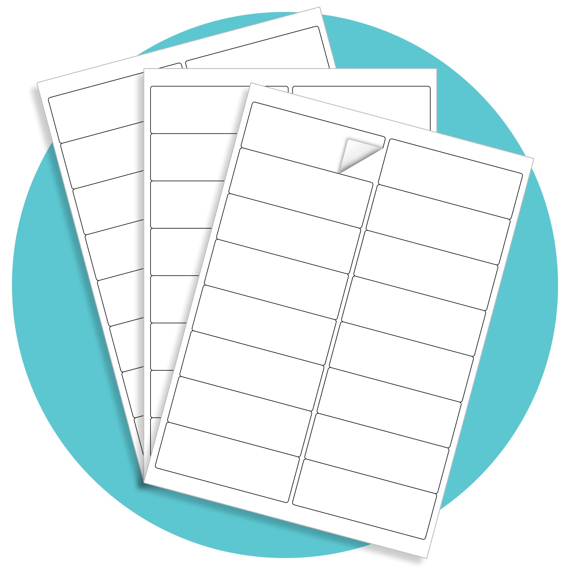 Triplast 50 x Multipurpose A4 Label Sheets - 16 Labels per Sheet (99 x 34mm Each) - Easy-Peel White Stickers for Inkjet & Laser Printer - Ideal for Shipping, Addressing, Filing, Crafts & DIY Use