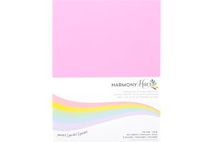 HARMONY PAPER Cardstock 8.5 x 11 Paper Pack - 65lb Smooth Card Stock for Crafts, Cardmaking, Printers - 100 Scrapbook Sheets, 5 Assorted Colors - Double Sided with Solid Core, Pastel