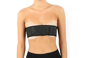 ikido Breast Implant Stabilizer Band, Post Surgery Compression Support Strap for Breast Augmentation, Reduction, Lift, Chest Belt, One Size Fits All (Black)