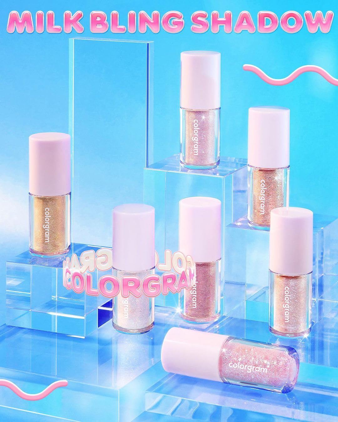 COLORGRAM Milk Bling Shadow 07 Fairylike (23) | Pigmented Glistening Liquid Glitter Eyeshadow, Long-lasting Shimmer to Matte, Infused with different sized Glittery Pearls