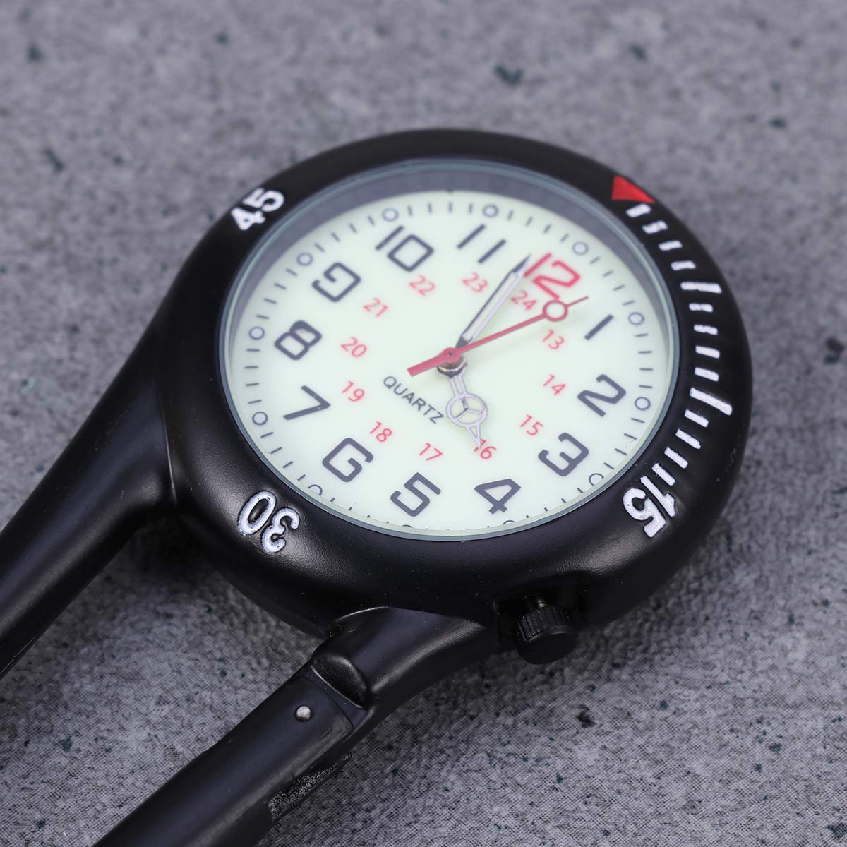 Ukcoco Unisex Clip On Alloy Quartz Watch Pocket Fob Backpack With Backlight For Doctors Nurses Paramedics Climbing Black #watches #for #construction #workers