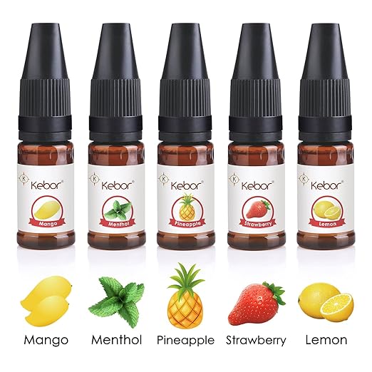 title=Kebor Liquido Sigaretta Elettronica Frutta 5x 10 Milliliter VG 70 Aromi Svapo