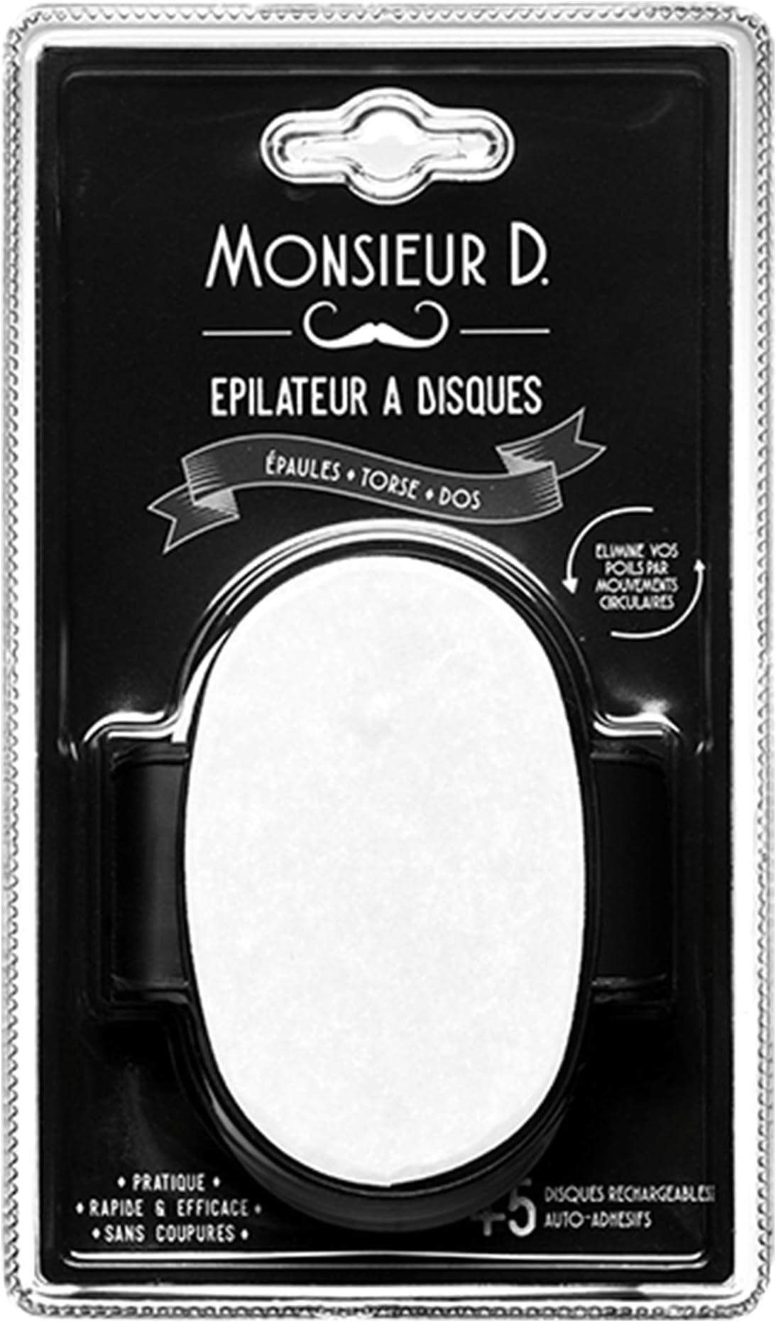 Laurence Dumont Epilation Disc for Men + 5 Self-Adhesive Refill Discs