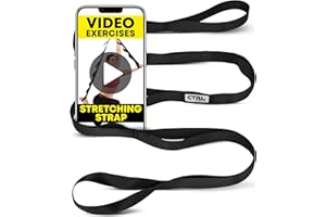 Stretching Strap Non Elastic Yoga Strap with Loops - Stretching Band for Physical Therapy, Stretch Bands for Exercise and Flexibility - Stretch Strap with 10 Loops, Hamstring & Leg Stretcher by CTRL Sports