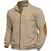 Riskrole Men's Lightweight Jacket jacquard Full Zip Stand Collar Casual Stylish Bomber Jacket Varsity Coat