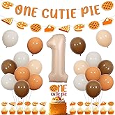 Cutie Pie 1st Birthday Decorations One Cutie Pie Birthday Banner Garlands Pie Theme Cake Cupcake Toppers Balloon for Kids Boys Girls Fall Pie Theme Baking Cookie First Birthdays Baby Shower Supplies