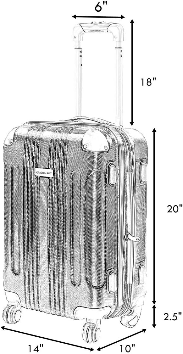 GLOBALWAY Expandable 20 Luggage Travel 