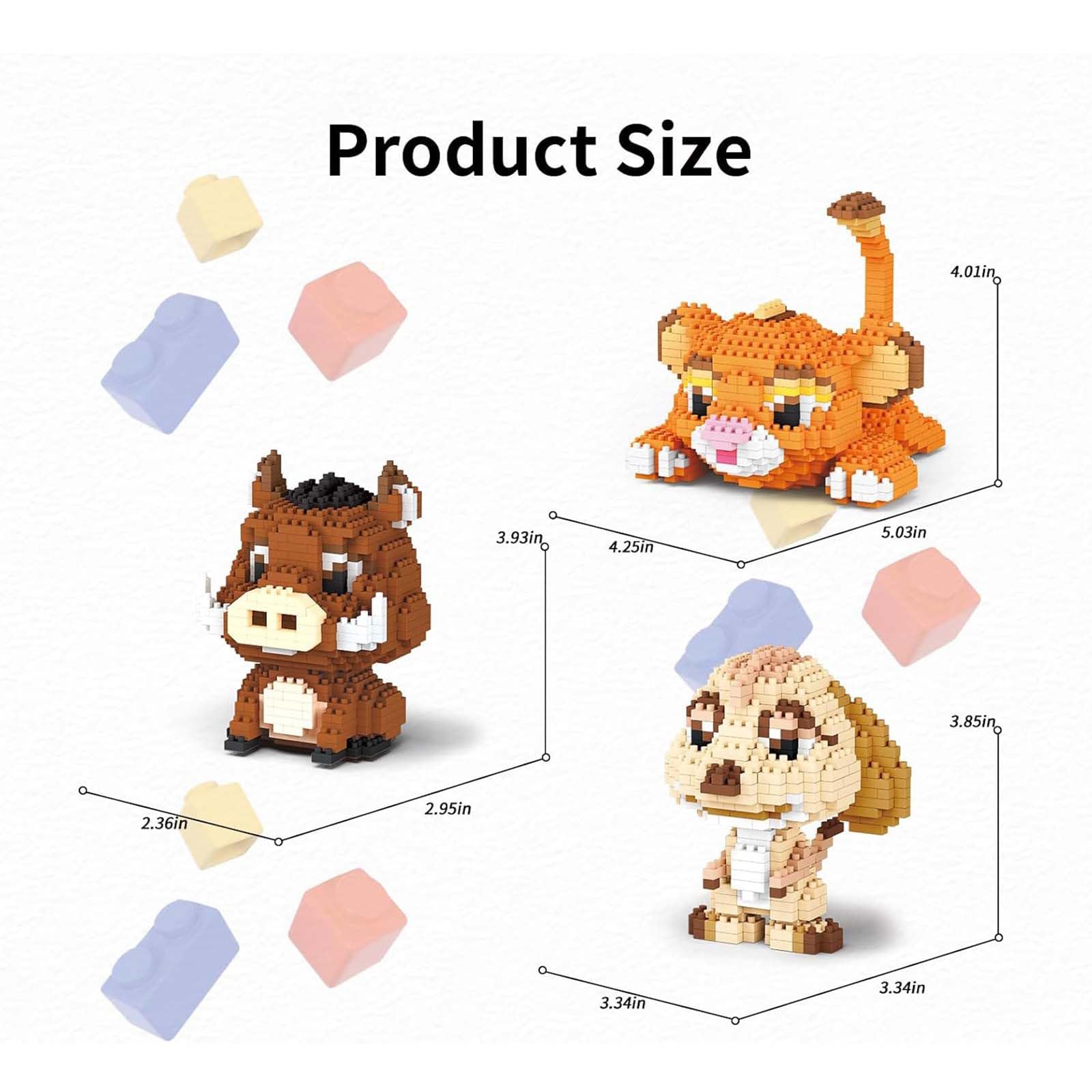 QLT QIAOLETONG Tiere Bausteine Set, 1856PCS Micro Mini Klemmbausteine mit Löwe, Warzenschwein, Erdmännchen, Tiere Baustein Bausatz für Erwachsene, Nicht Kompatibel mit Lego 3
