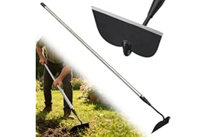 Garden Hoe for Weeding, Heavy Duty Draw Hoe Garden Tool for Plowing,Cultivating,Trenching, Ridging,Tilling Loosening Soil,Scr