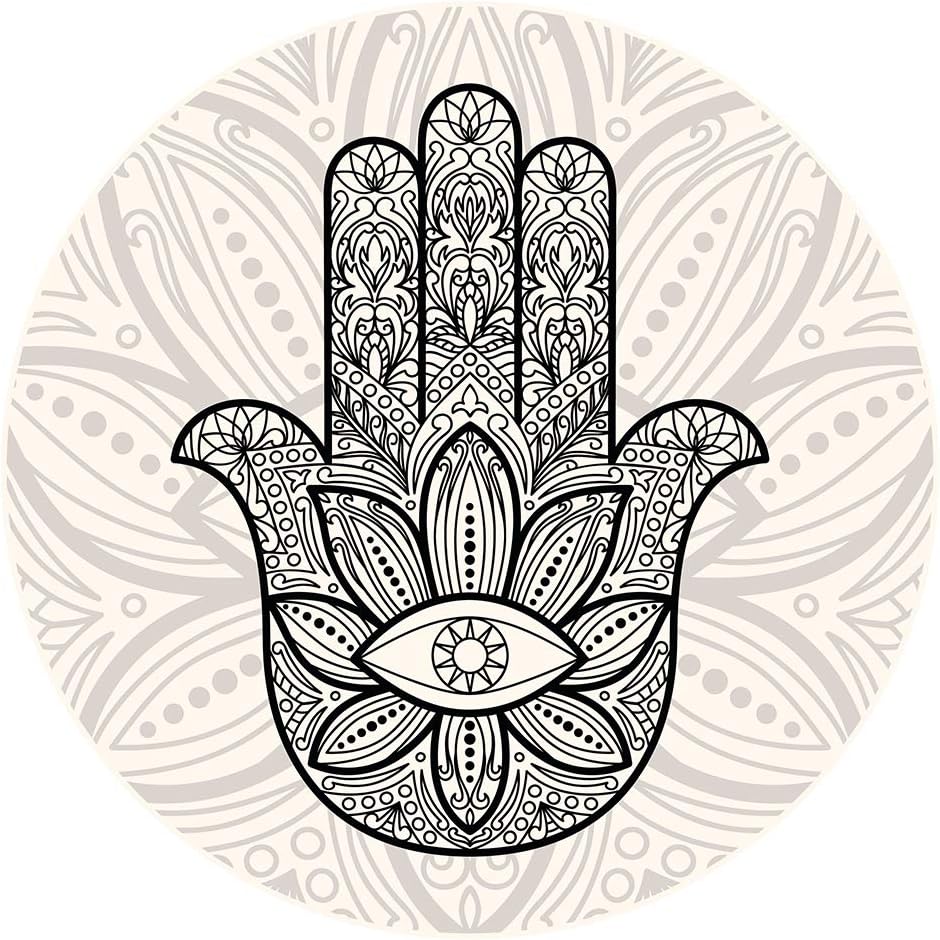 Wall Sticker Mandala Motif with Hand and Eye Flower Yoga Decoration