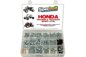 SPECBOLT FASTENERS 250pc Specbolt Brand Bolt Kit Fits: Honda TRX450R TRX450ER & TRX700XX for Maintenance & Restoration OEM Spec Fasteners Quad