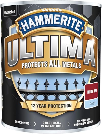 Hammerite Ultima Smooth Metal Paint 750ml Ruby Red HMMUMSRR750