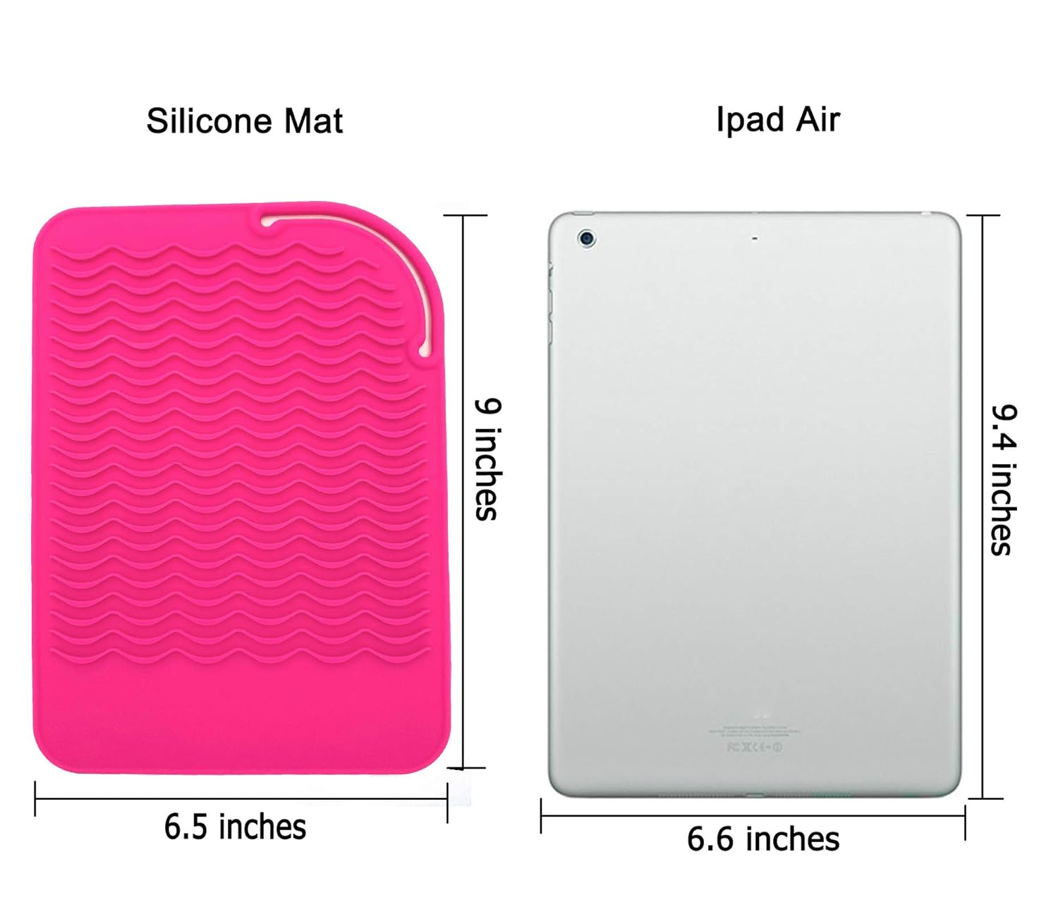 Heat Resistant Mat for Curling Irons, Hair Straightener, Flat Irons and Hair Styling Tools 9" x 6.5", Food Grade Silicone, Pink: Beauty