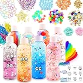 VMNlooking Calm Down Sensory Bottles for Calm Down Corner Items, Calming Sensory Toys, Sensory Bottles for Social Emotional Learning with Glitter Pom Poms and More
