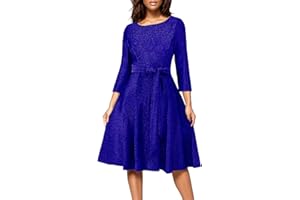 DRESSTELLS Cocktail Dress for Women, Vintage Modest Wedding Guest 3/4 Sleeves Fall Dresses 2024, Formal Church Dress