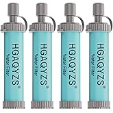4 Packs of Water Filter Straws, Portable Personal Water Filtration System, Ultrafiltration Water Purifier, Emergency Preparedness for Camping, Hiking, Drinking, Travel, Hunting, and Family Outings