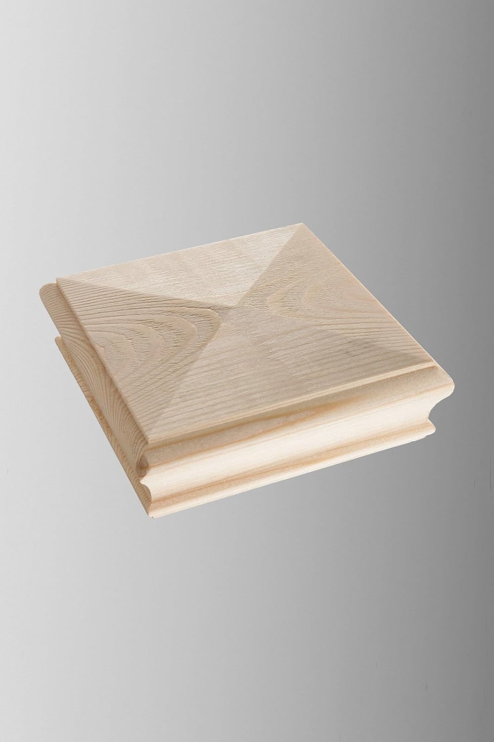 Solid Pine Pyramid Style Stair Newel Post Cap Rebate to fit 90mm Posts
