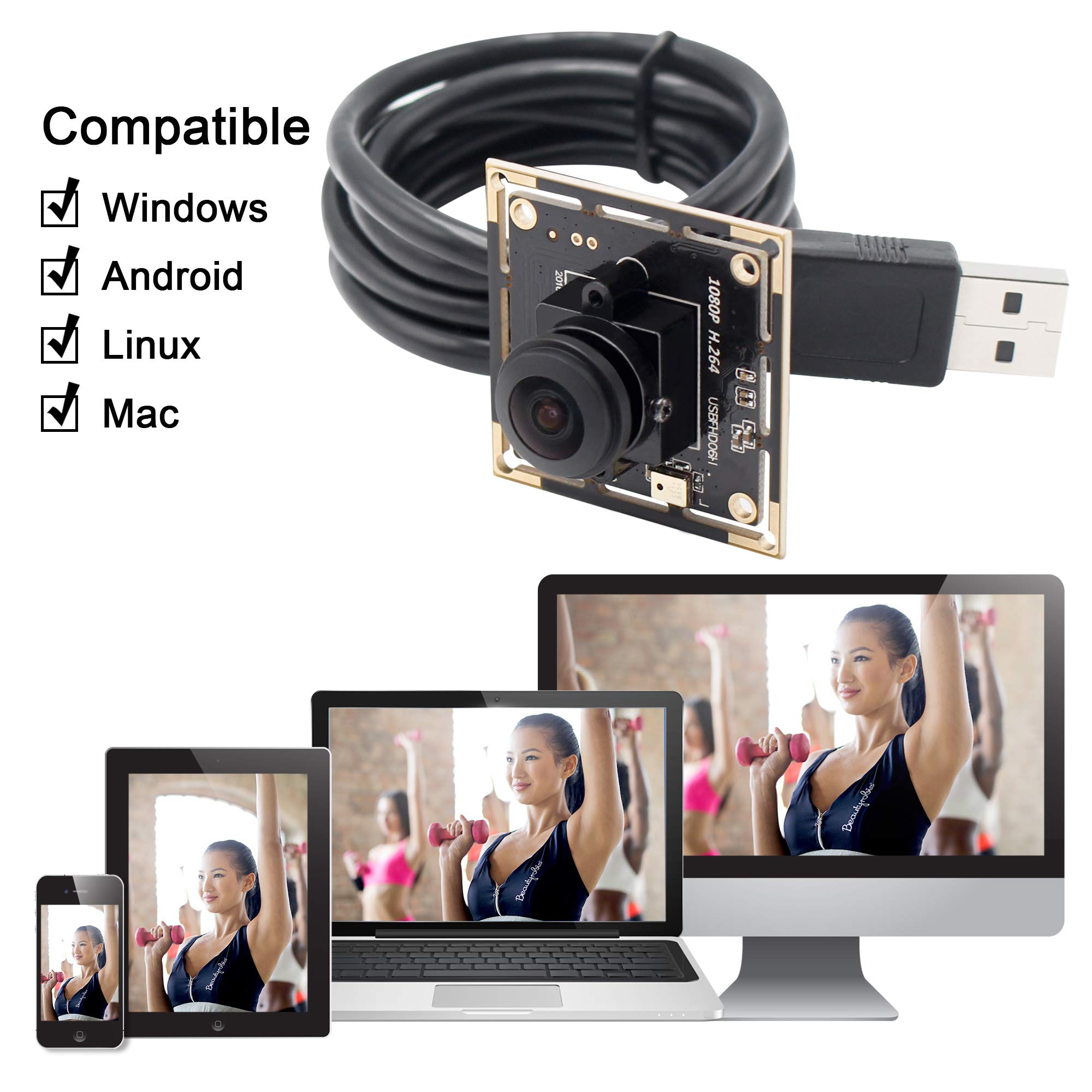 Mua 2MP Webcam 1080P USB Camera Module with 180 Degree Fisheye Lens ...