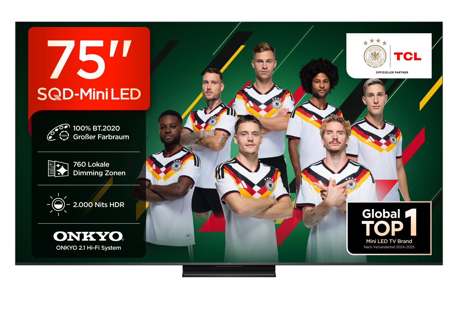 TCL 75Q7D Pro SQD-Mini LED 75 Zoll Fernseher, 4K Smart TV, Google TV 3