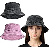 2 Packs Bucket Hat for Women Unisex Summer Outdoor Cap Travel Beach Sun Hat Plain Colors for Women