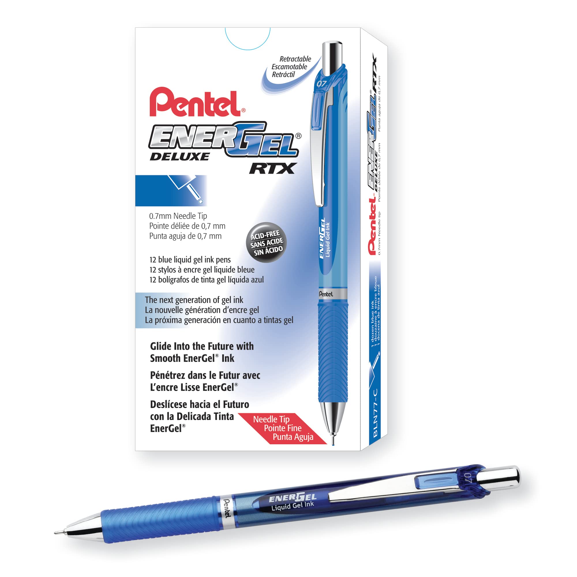 Pentel® EnerGel™ Deluxe RTX Retractable Pens, Needle Point, mm