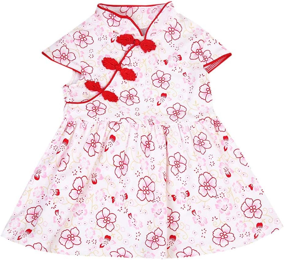 Toddler Kids Girl Embroidery Qipao Chinese Cheongsam Tutu Dresses Party Wedding Dress
