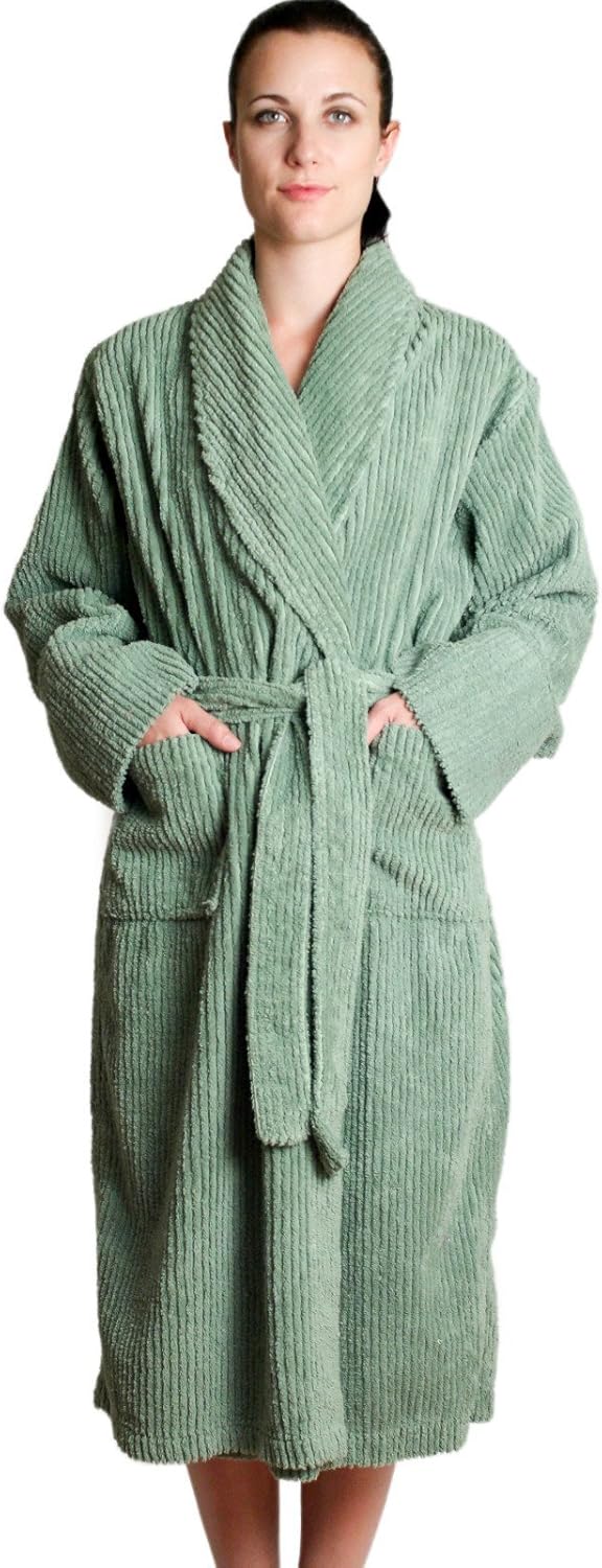 NDK New York Women's Chenille Robe Mid Calf Length 100 Cotton Shawl