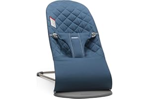 BabyBjörn Bouncer Bliss, Woven, C-quilt, Midnight blue | 2-in-1 Adjustable Baby Bouncer Seat and Toddler Chair, Newborn to To