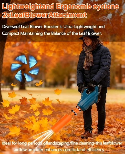 LEAF BLOWER AIR BOOSTER, UNIVERSAL BLOWER AIR BOOSTER ATTACHMENT, HIGH-SPEED CYCLONE 2X LEAF BLOWER EXTENSION,FITS 2-4 INCH NOZZLE, LAWN AND YARD CLEANUP ARTIFACT (1PCS)