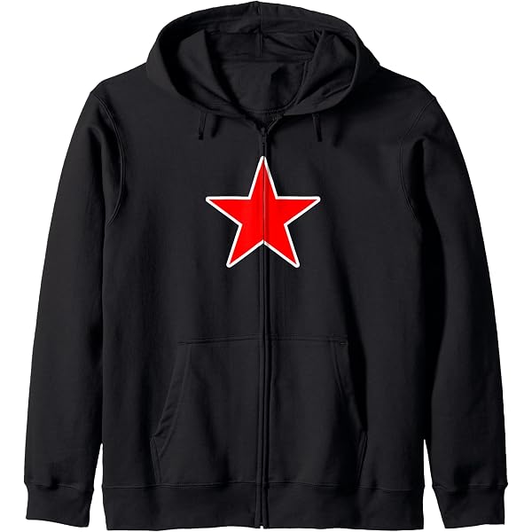 Amazon.com: Black Star Five Pointed Star Zip Hoodie : Clothing