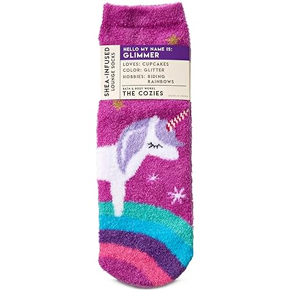 Bath And Body Works Glimmer The Unicorn Shea Infused Lounge Socks