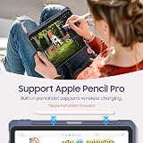 FINTIE Hybrid Case for iPad Air 11 M4/M3/M2 Lavender Grey – Pencil Holder view 6
