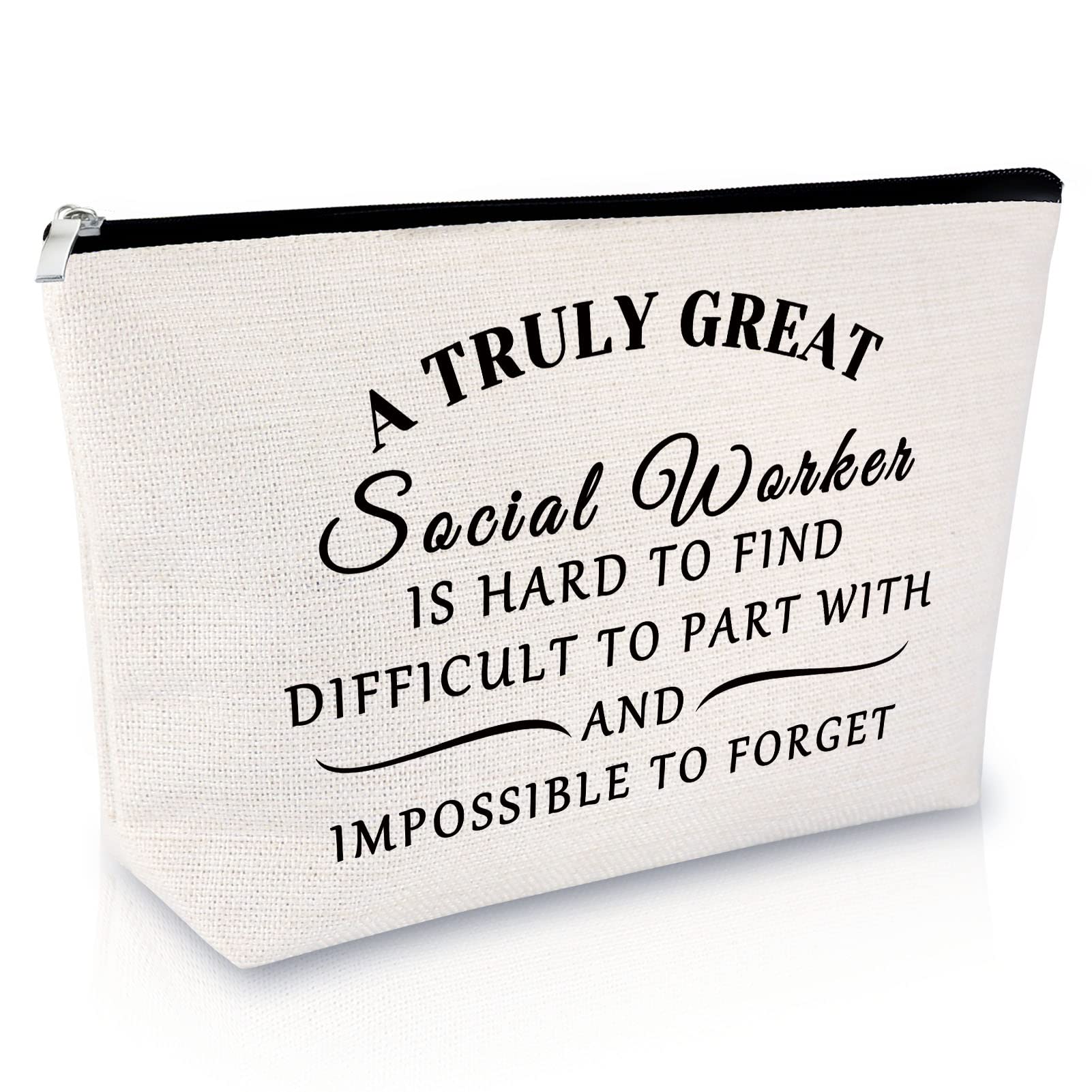 Thank You Gift Social Worker Gift Cosmetic Bag Social Worker Appreciation Gift Coworker Leaving Gift Retirement Gift for Women Employee Volunteer Teacher Christmas Thanksgiving Day Gift Cosmetic Bag