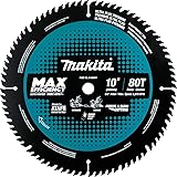 Makita B-66977 10" 80T Carbide-Tipped Max Efficiency Miter Saw Blade