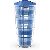 Tervis Blue Denim Made in USA Double Walled Insulated Tumbler Travel Cup Keeps Drinks Cold & Hot, 24oz, Classic