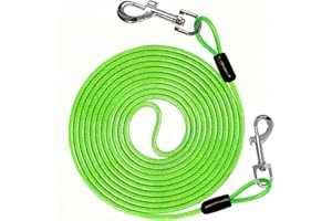 DDSColour Tie Out Cable for Dogs 30 FT,Leads for Yard Chew Proof, Heavy Duty for Long Dog Leash Up to 5mm Metal Cable 1000lbs